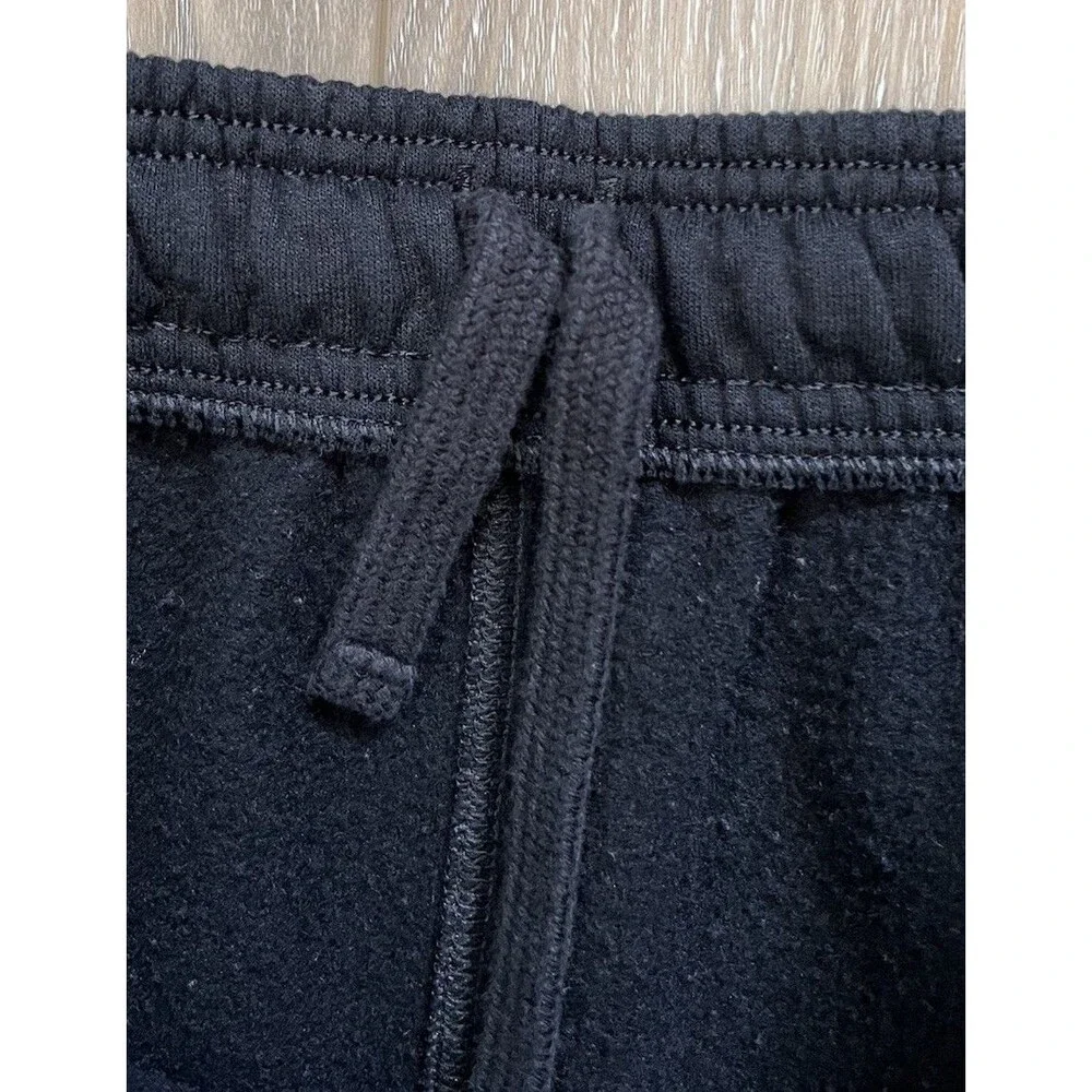 Champion Men’s Fleece Shorts Sz L Black Vertical Script Logo Drawstring Athletic